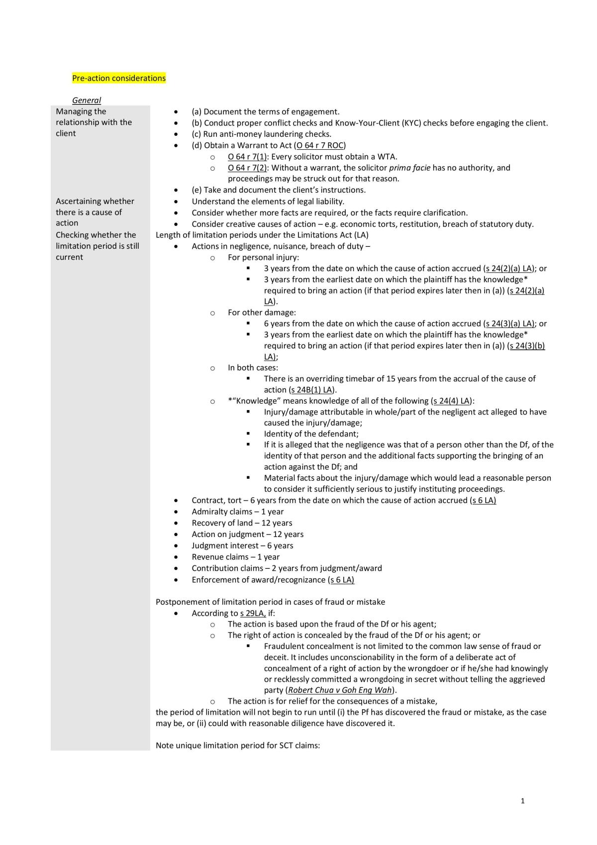 Civil Law Procedure - Page 1