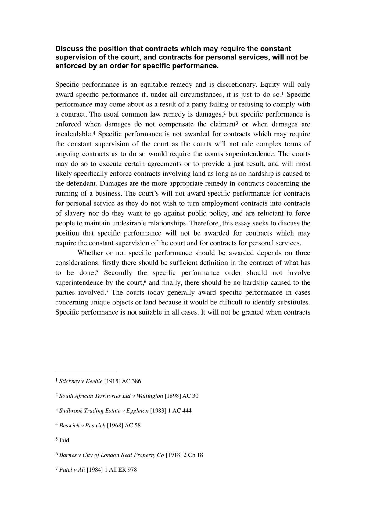 Equity & Trusts Final Essay - Page 1
