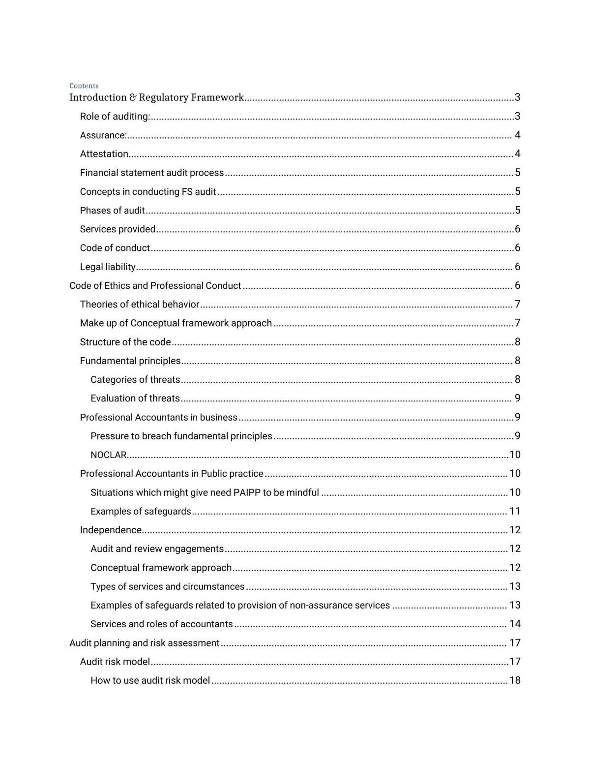 Audit Notes - Page 1
