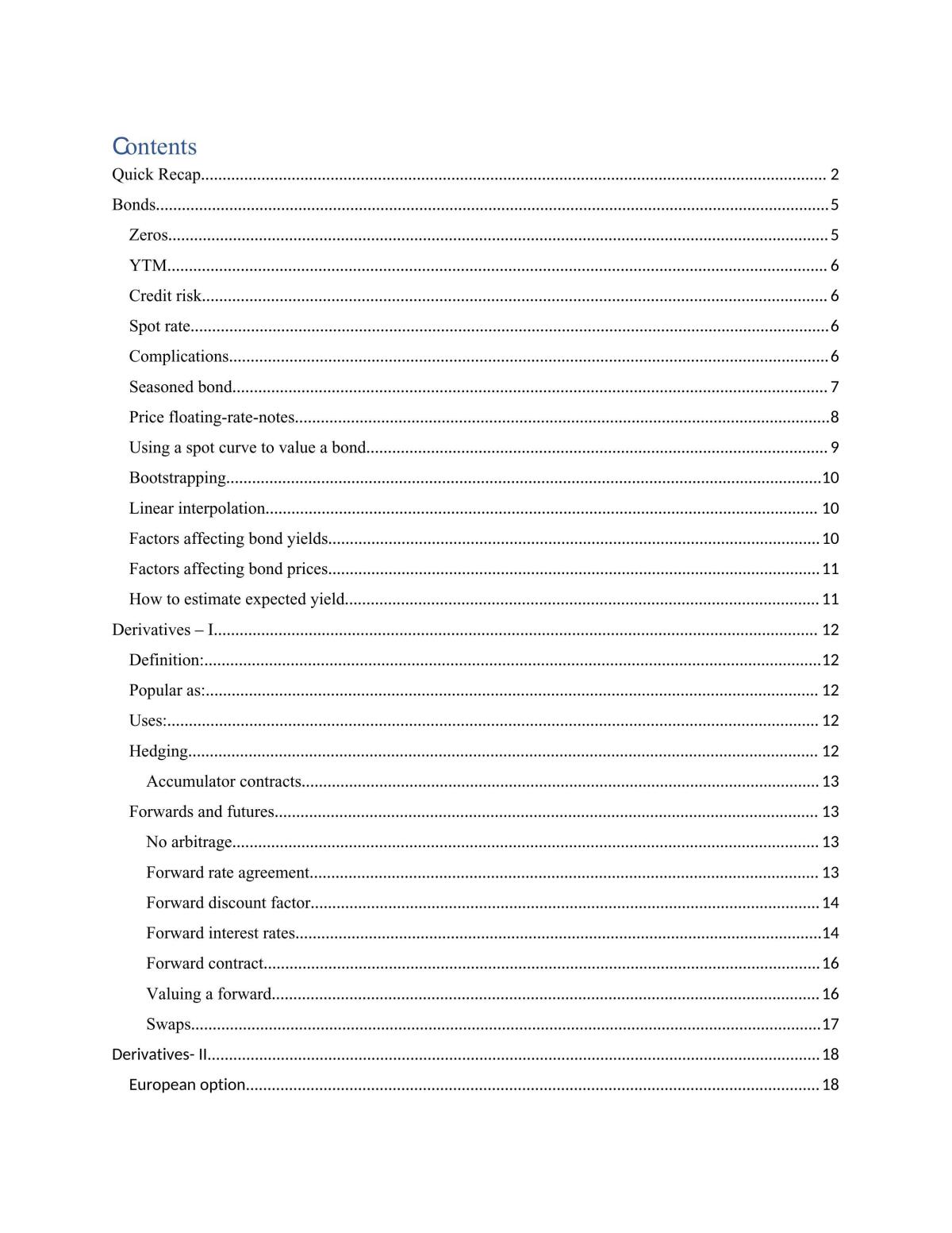 Valuation Notes - Page 1