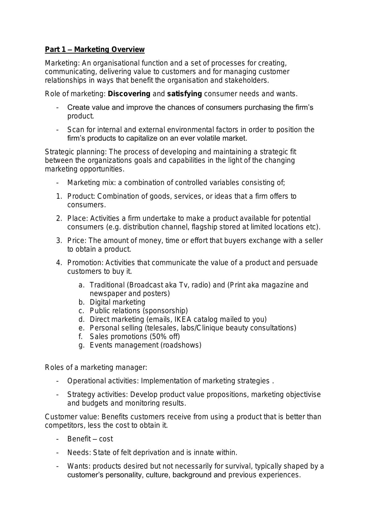 MKT1705A - Study Guide - Page 1