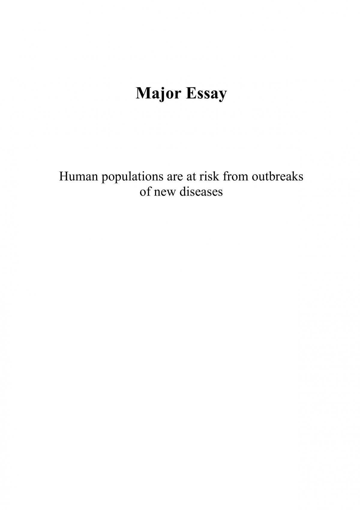 The Pending Risk from Emerging Diseases - Page 1