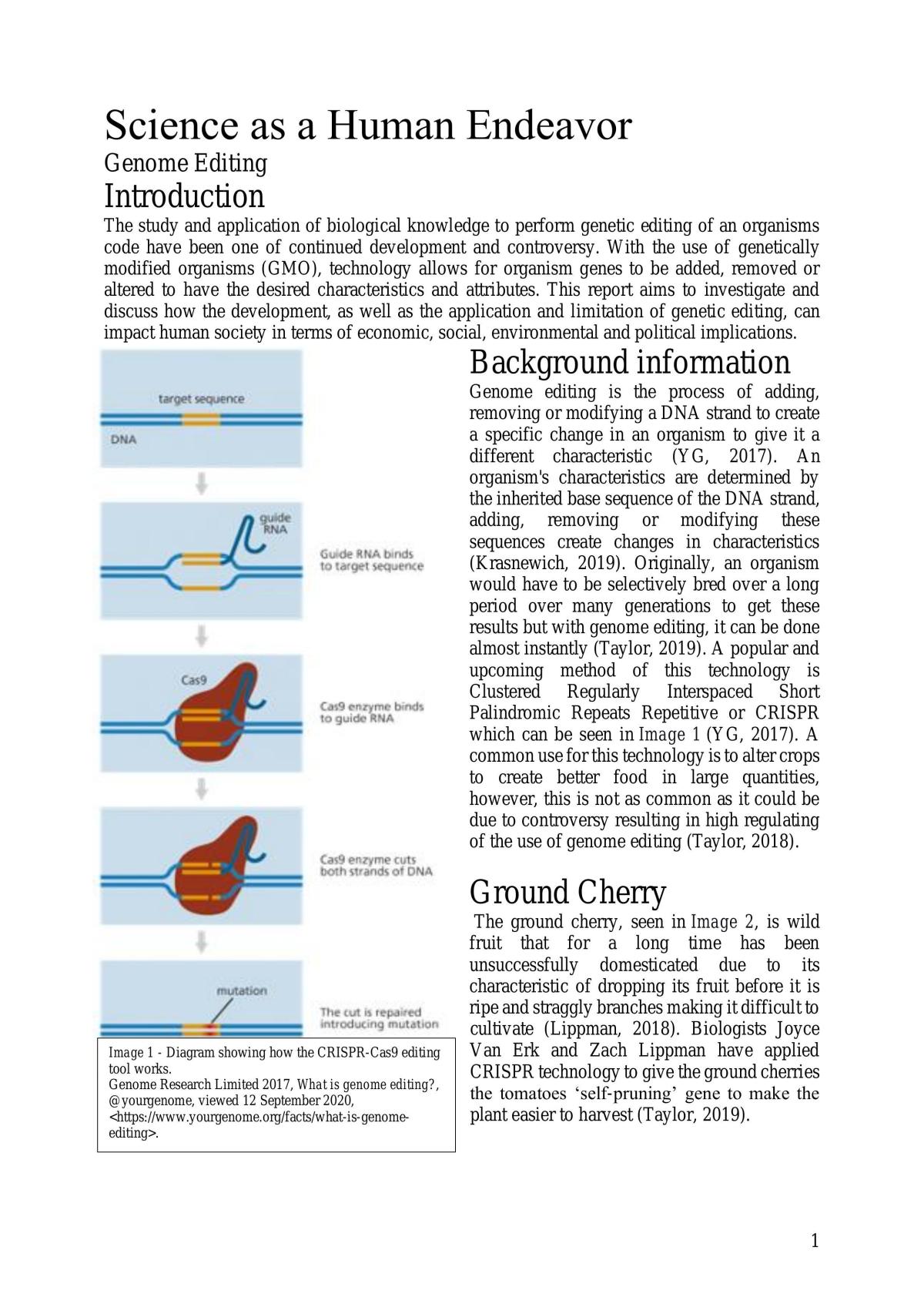 Genome Editing SHE Task - Page 1