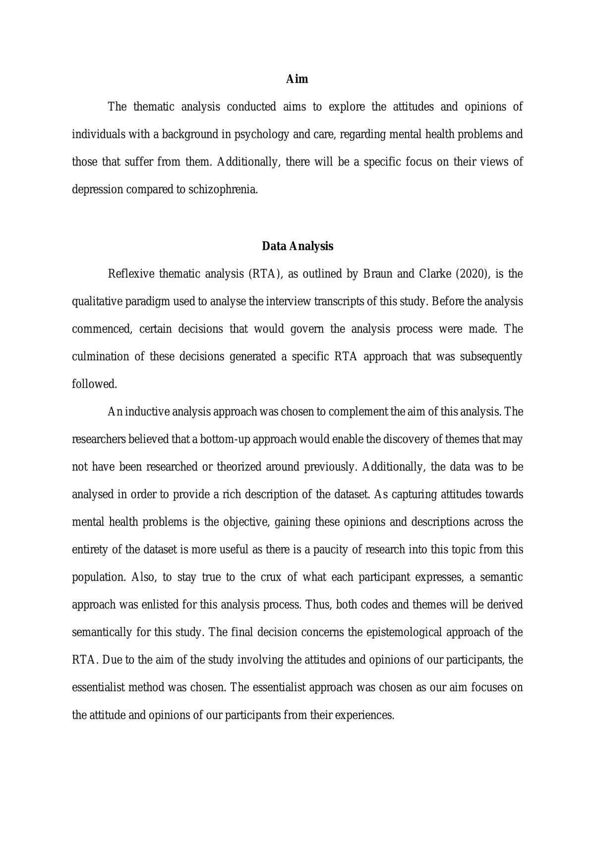 Attitudes surrounding mental health illnesses such as depression and schizophrenia: perspective of psychology students and individuals with care backgrounds - Page 2