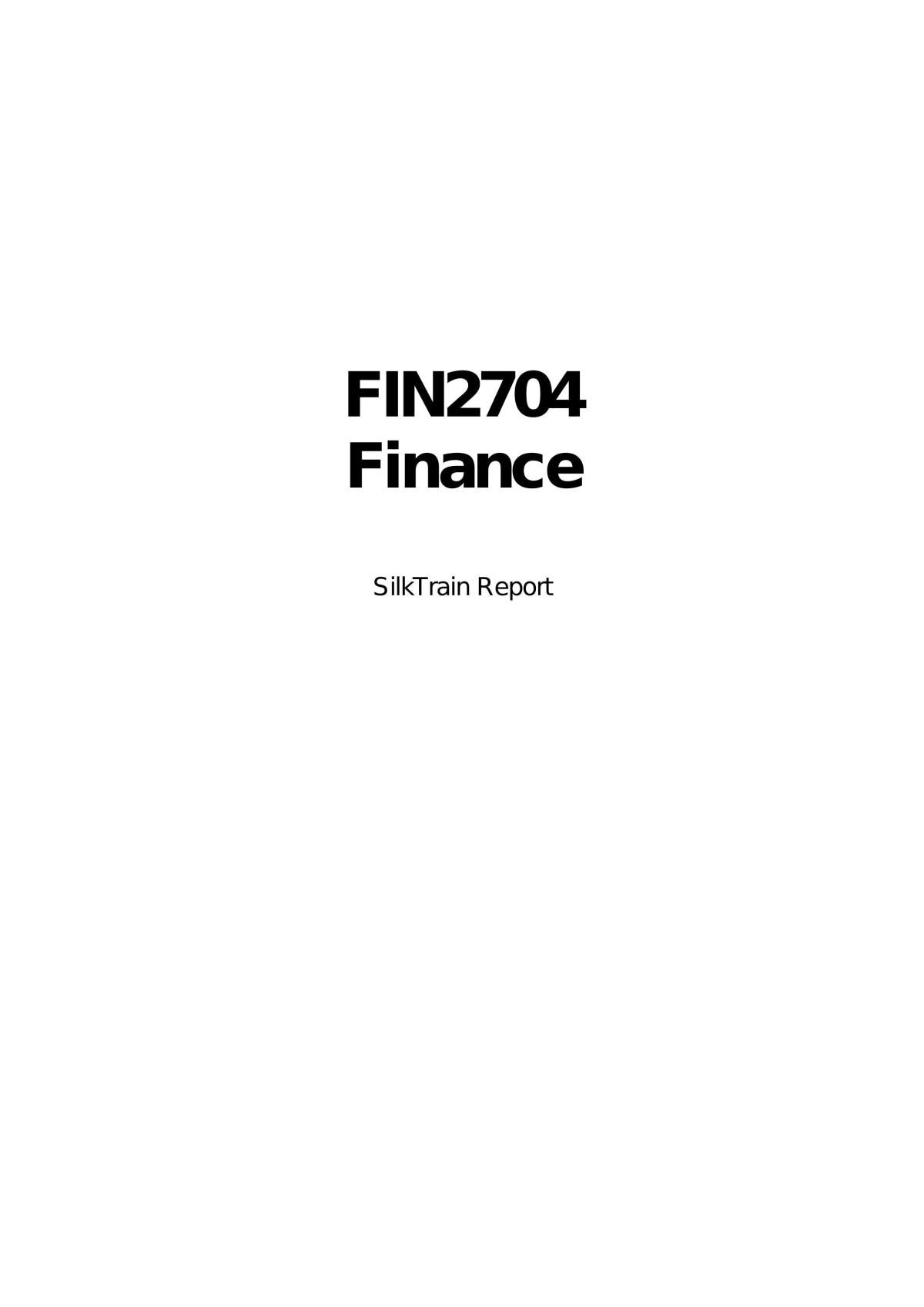Project - FIN2704 Silktrain - Page 1