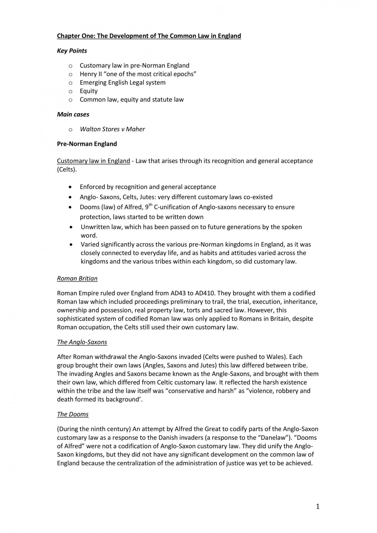 Notes for Legal Method at UQ - Page 1