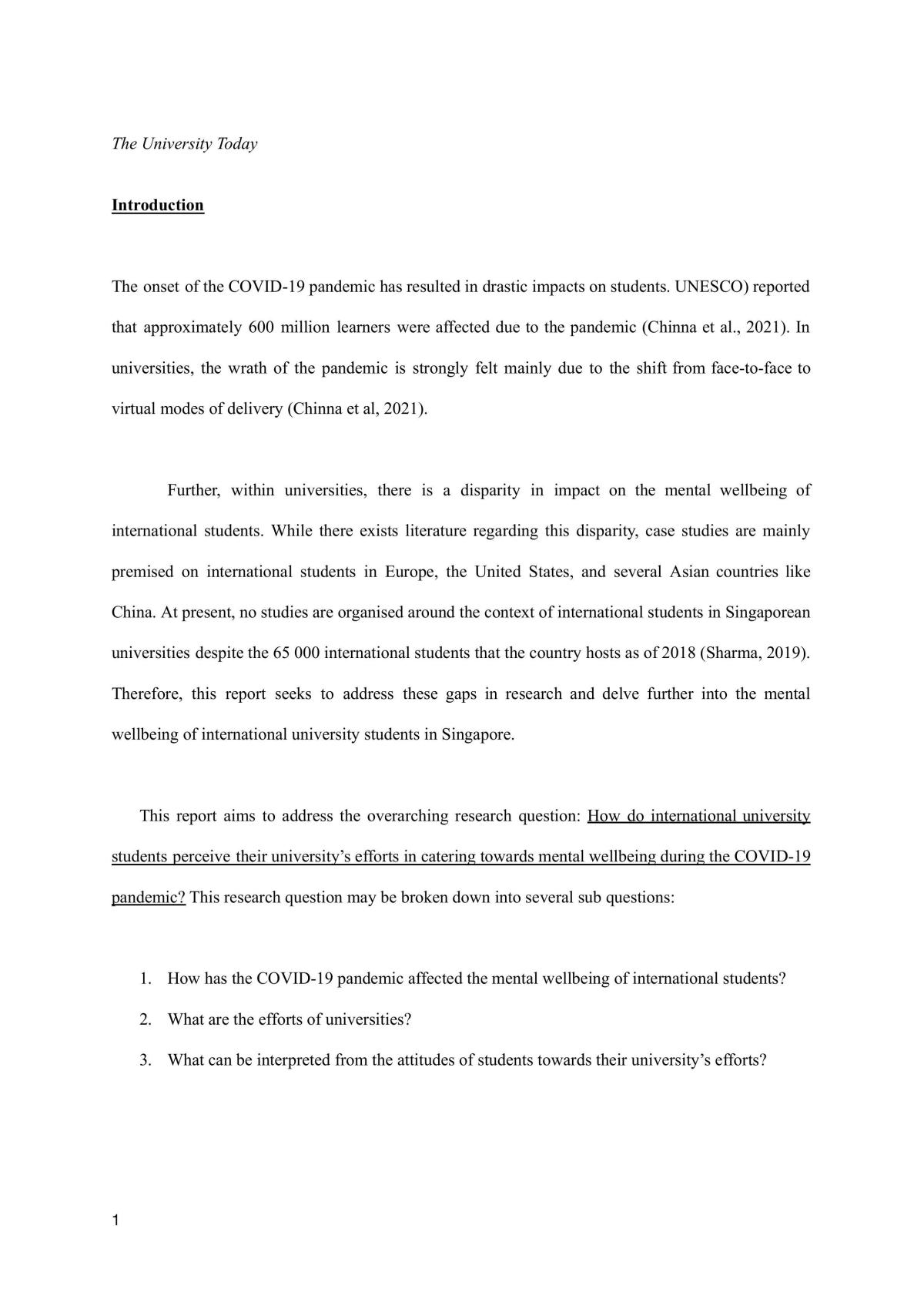 Final Reflection Paper - Page 1