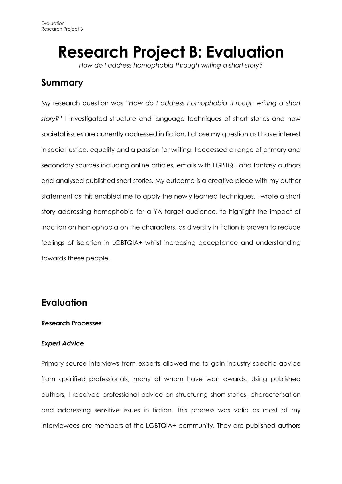 Homophobia Evaluation - Page 1
