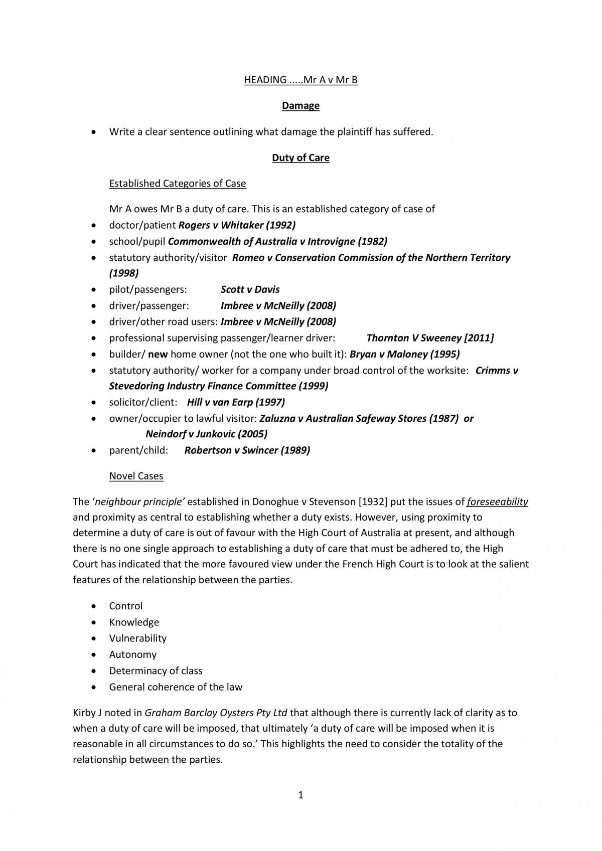 Tort 1 Complete Exam Prep for Problem Questions - Page 1