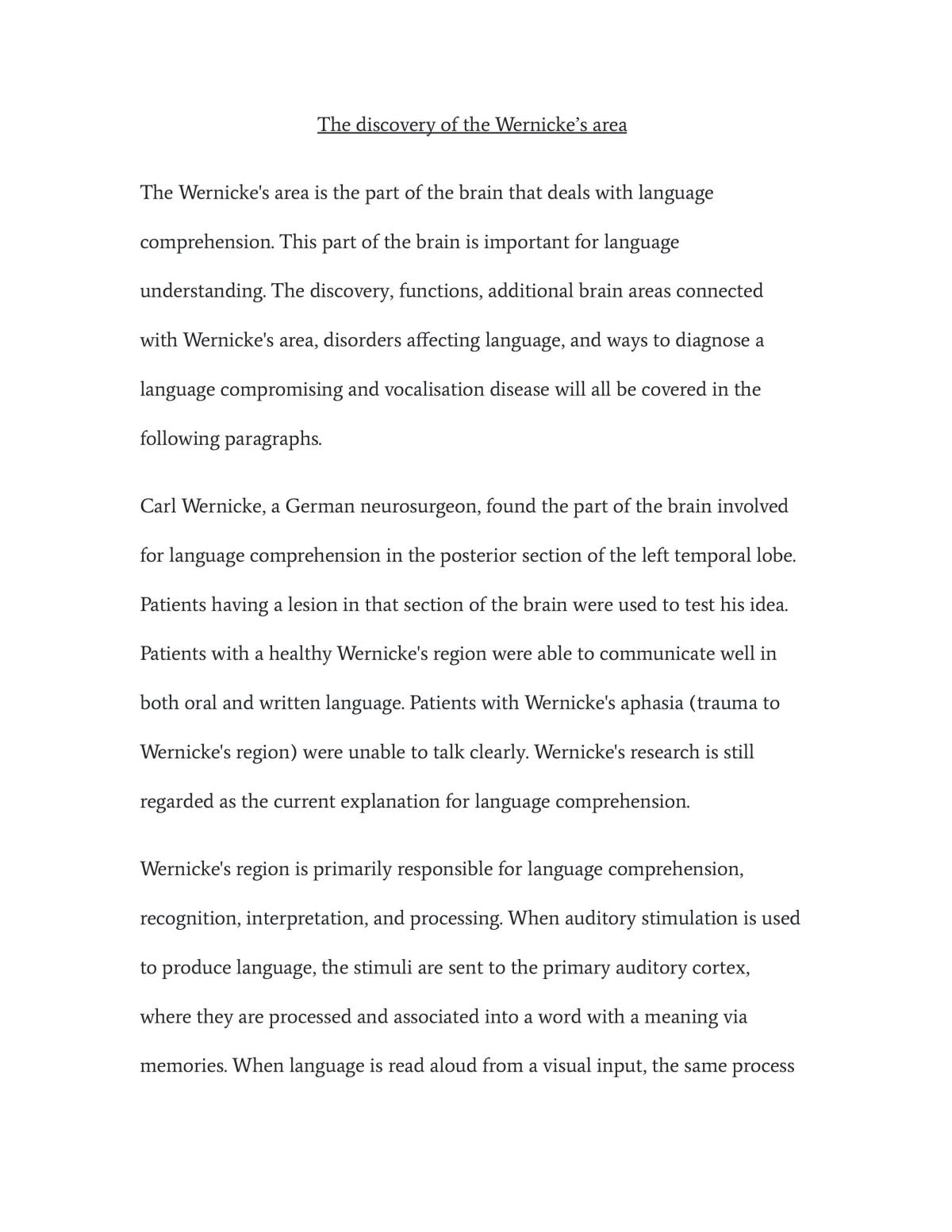 The discovery of the Wernicke’s area  - Page 1