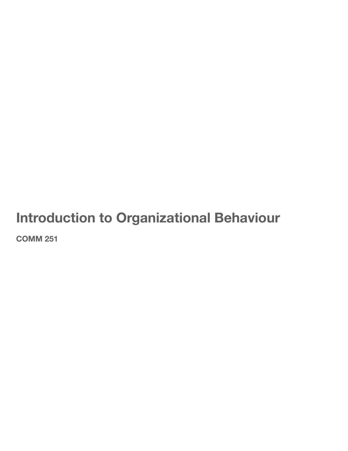 Course Notes for COMM 251 - Page 1