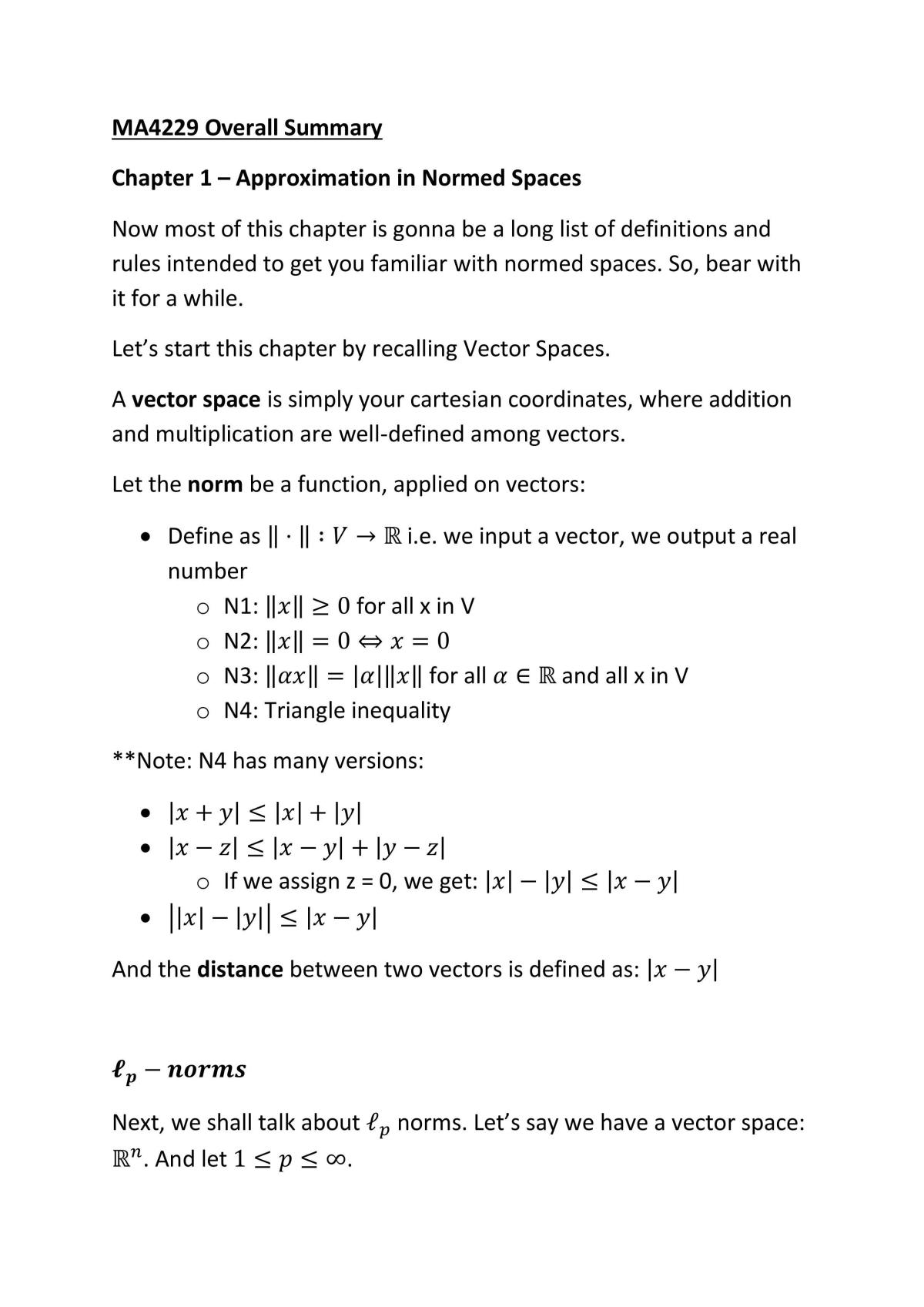 MA4229 Complete Study Notes - Page 1