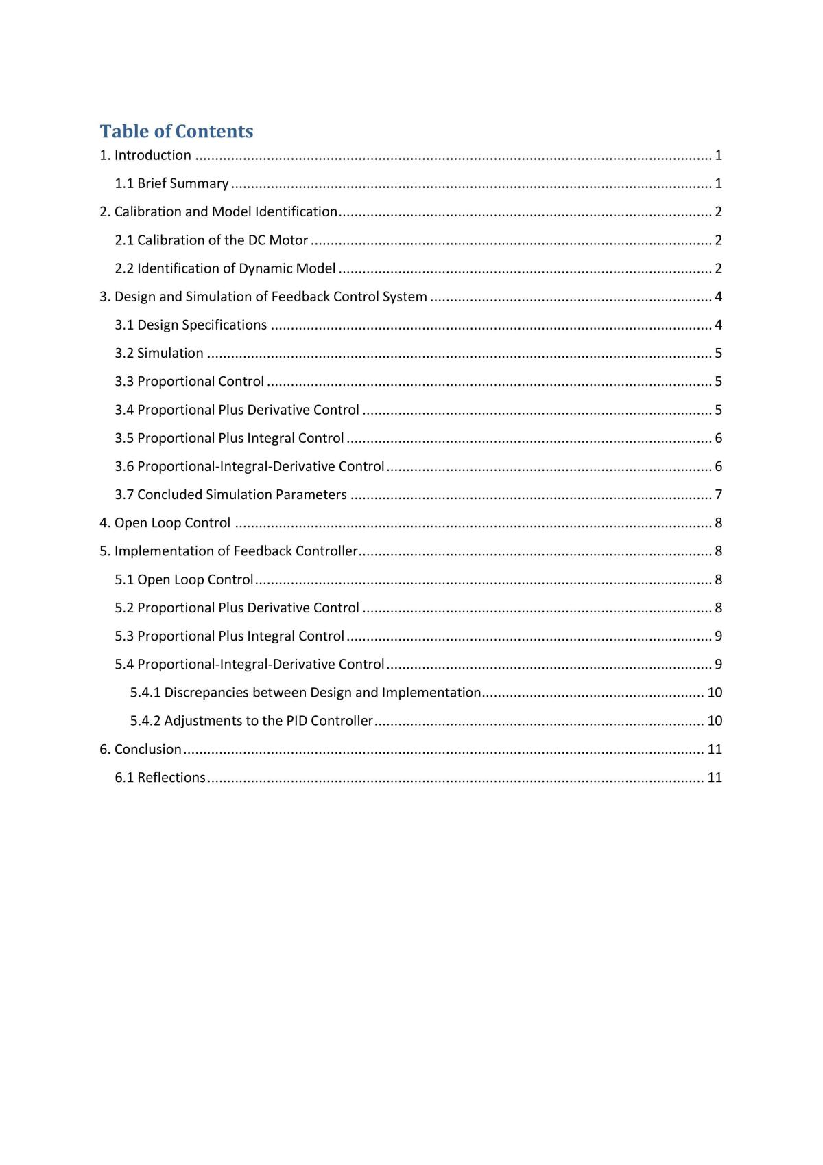 EE3331 Report - Design and Implementation of Feedback Control for DC Motor Speed - Page 1