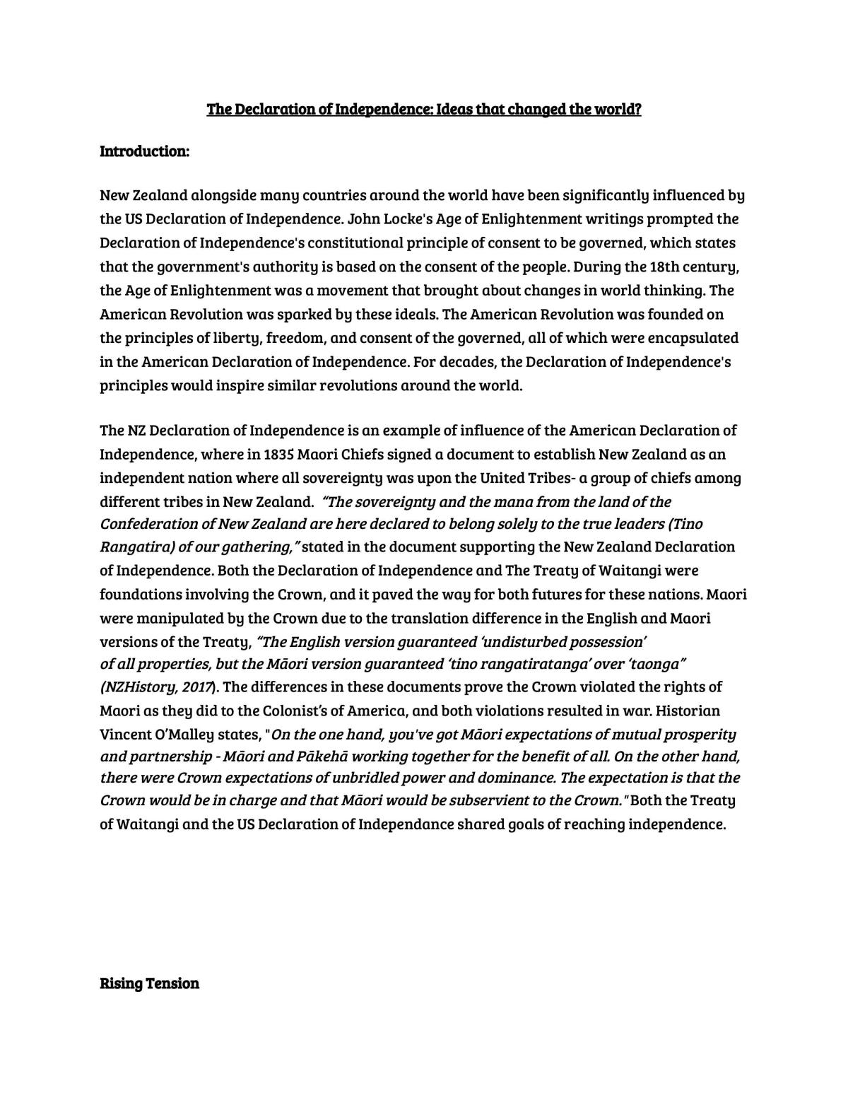 Decleration of Independence; ideas that changed the world - Page 1