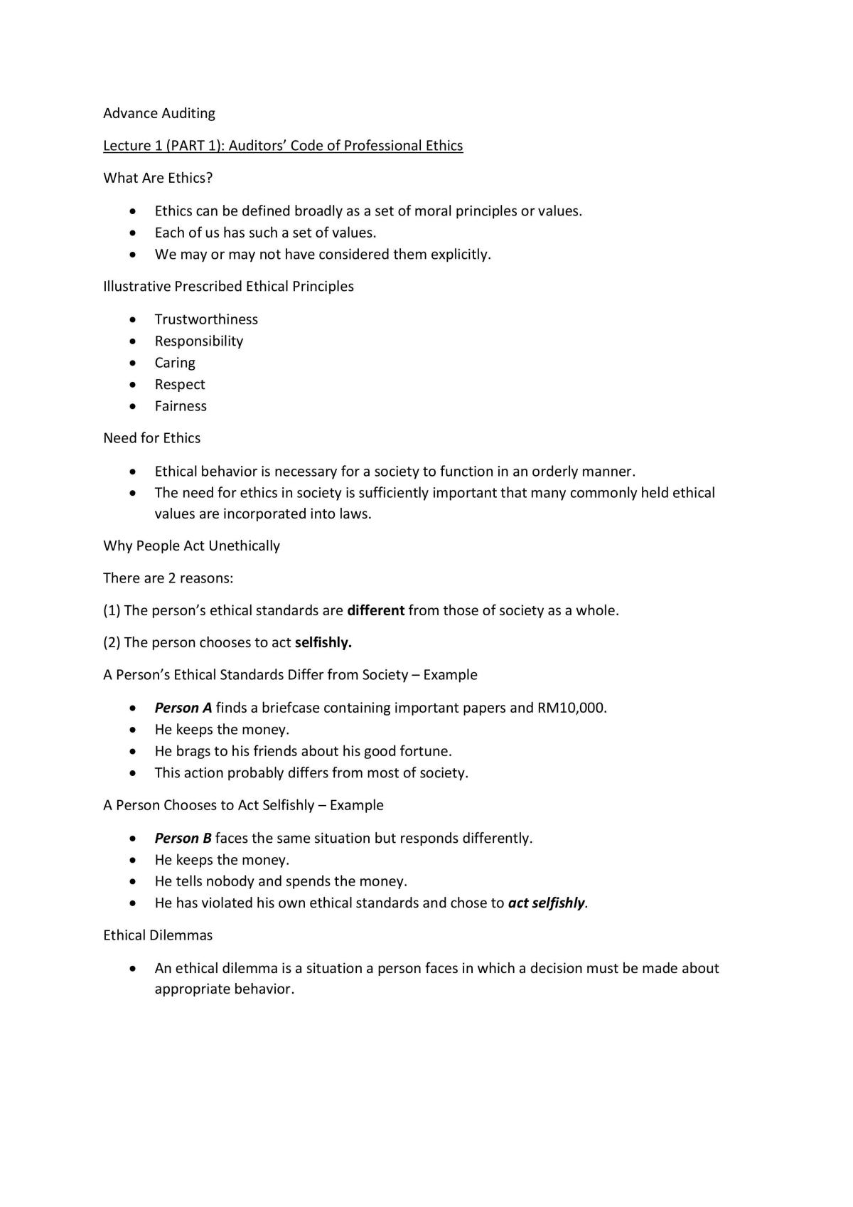 Advance Auditing Notes  - Page 1