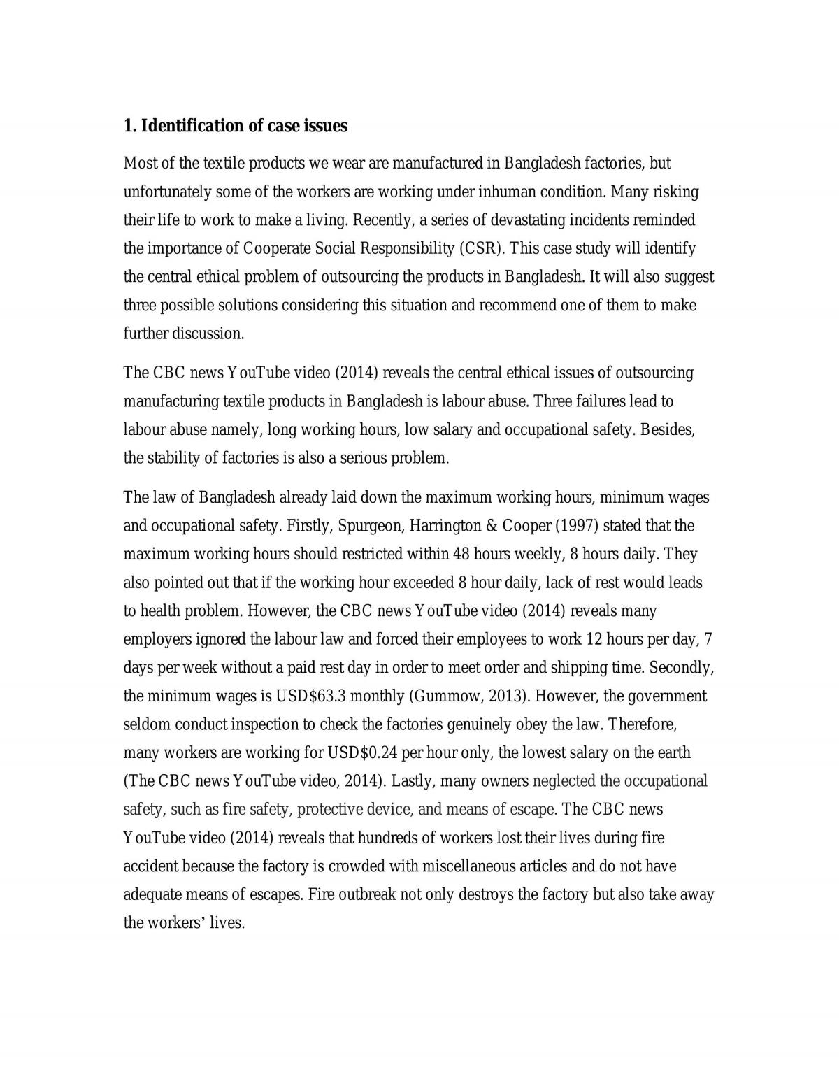 Case Study Analysis - Page 1