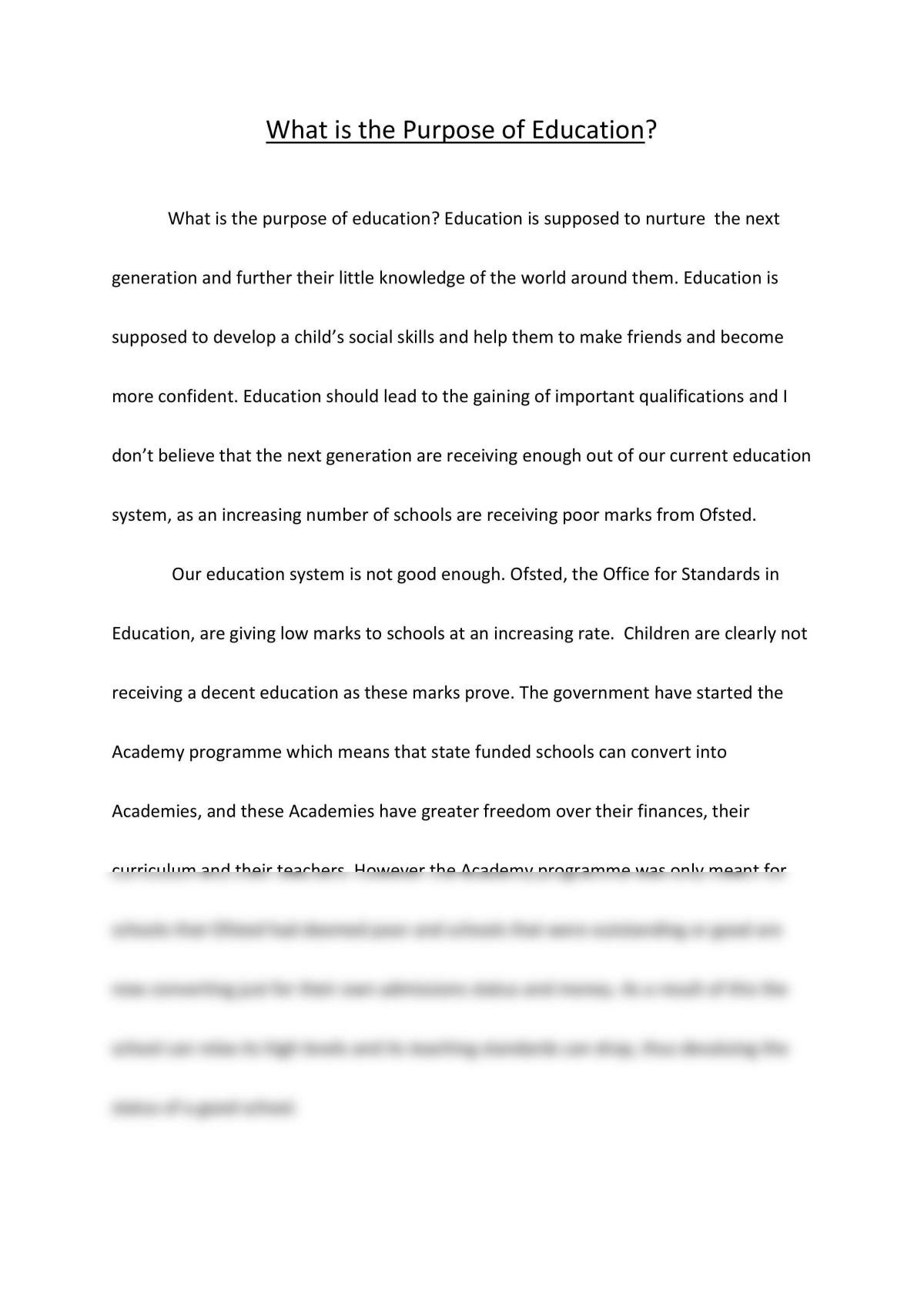 what is a education essay