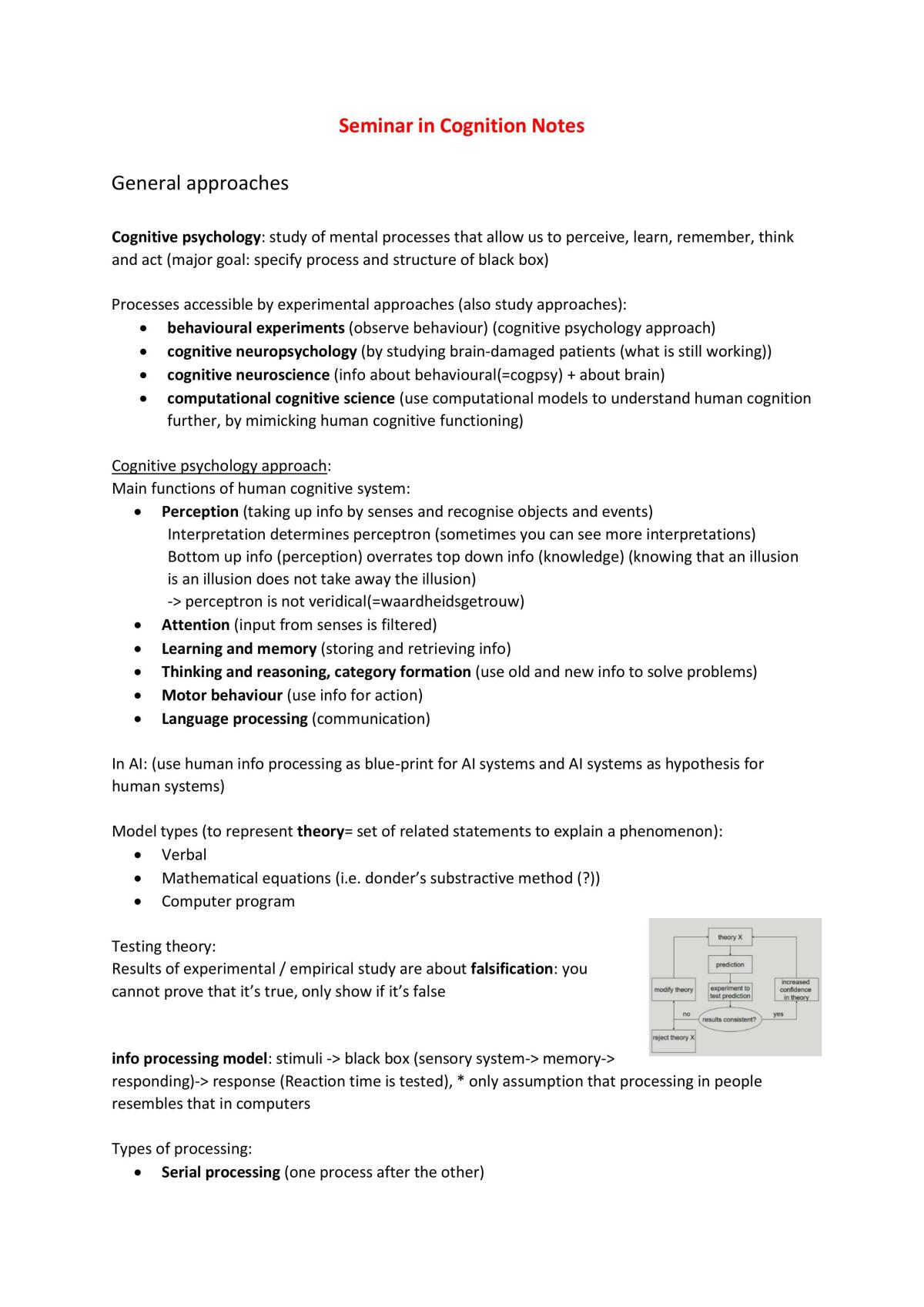Seminar in Cognition Notes - Page 1
