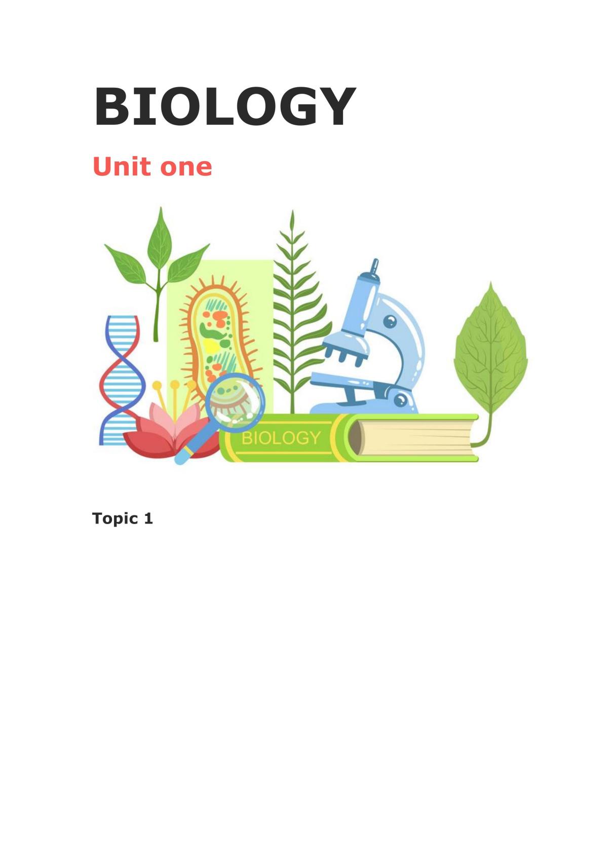 Bio notes term 1 Y11 - Page 1