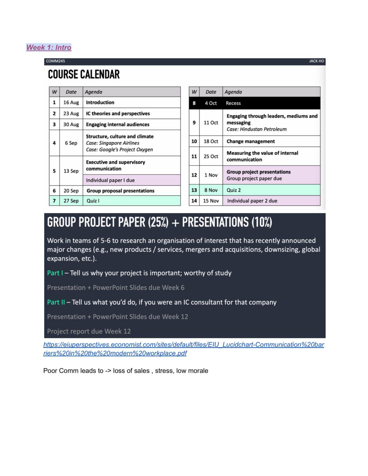 Comm 245 - Internal Communications notes  - Page 1