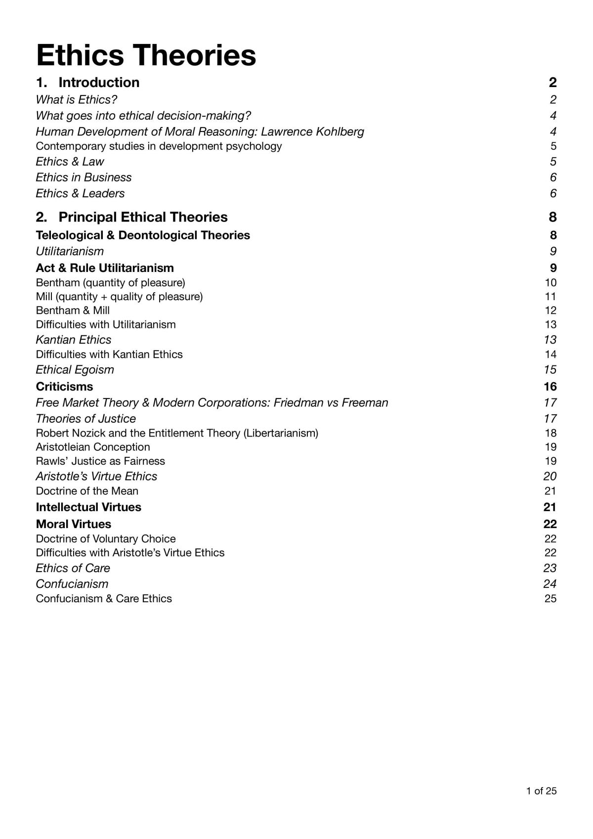 Ethics and Social Responsibility Theory Notes - Page 1