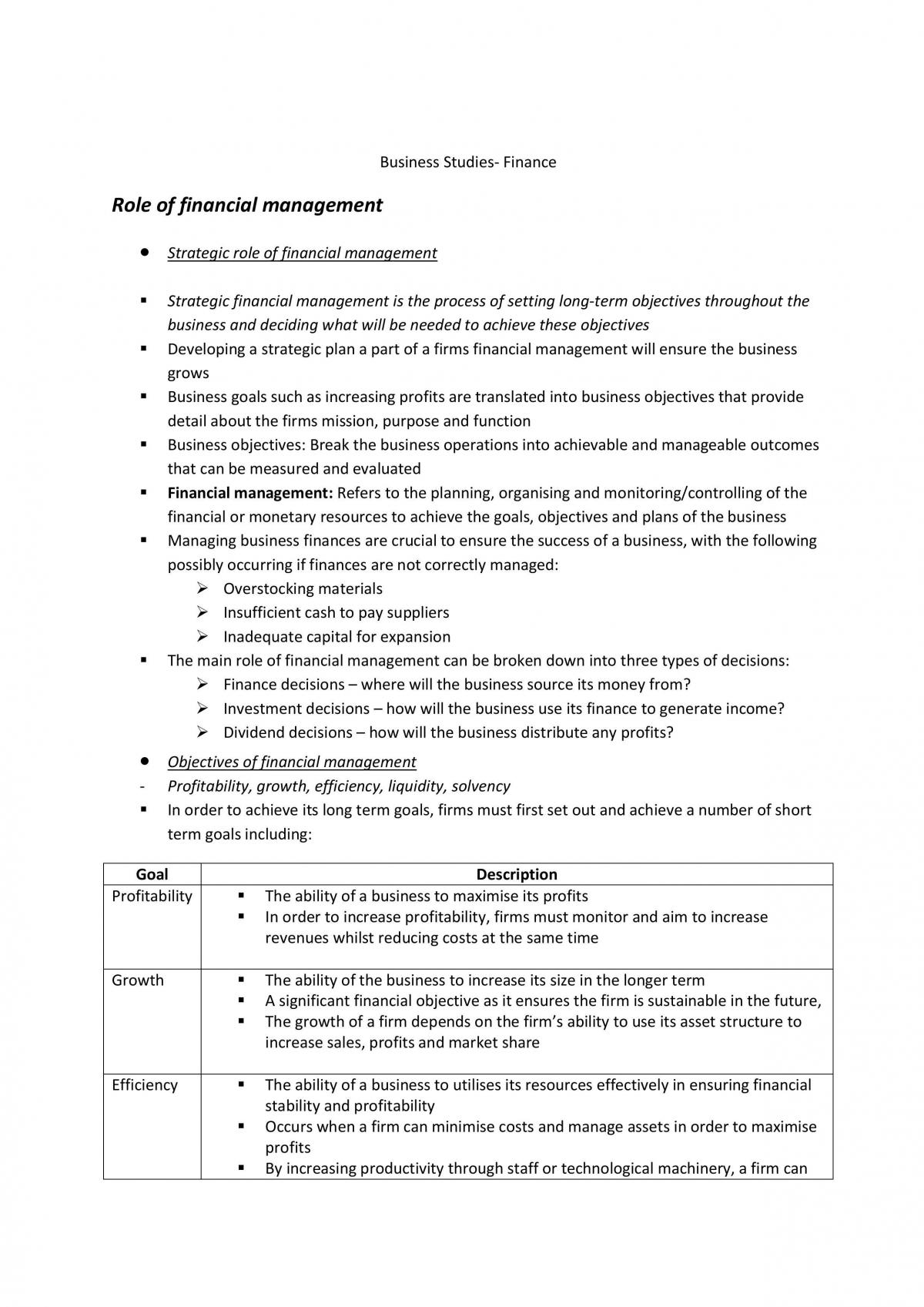 Finance Notes  - Page 1