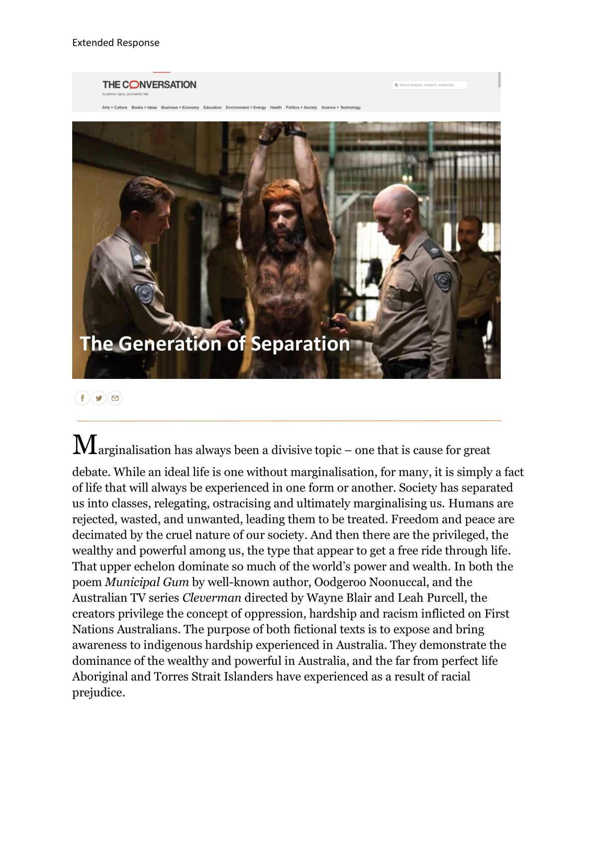 Marginalisation in Cleverman  - Page 1