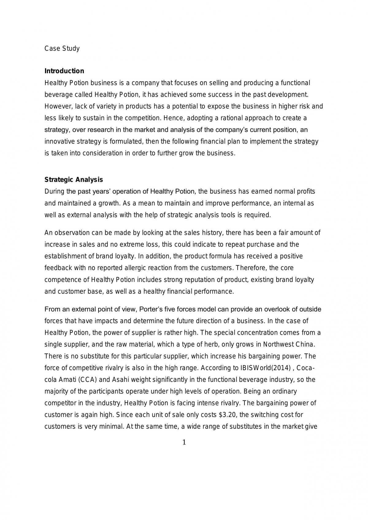Healthy Potion Case Study - Page 1