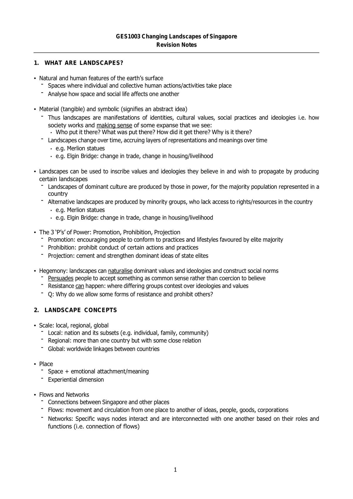 GES1003 Revision Notes - Page 1