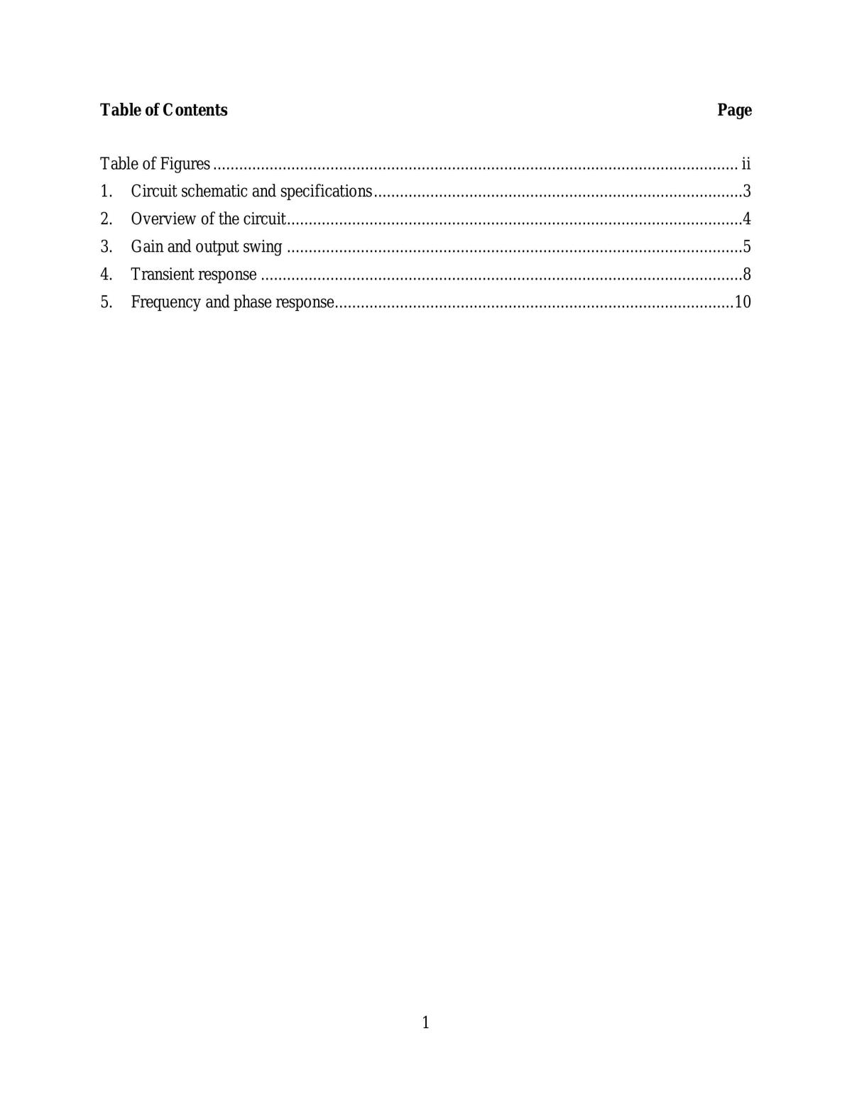 EE3408 Project Report: Design of High Speed Operational Amplifier - Page 1