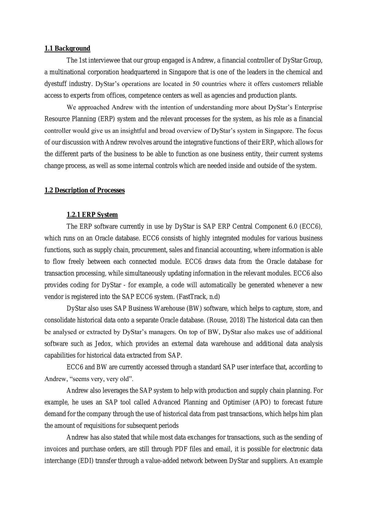 ACC2709 - Project Report (DyStar, GO) - Page 1