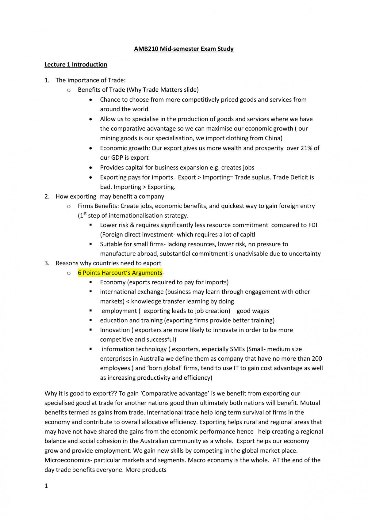 AMB210- Complete midsemester study notes - Page 1