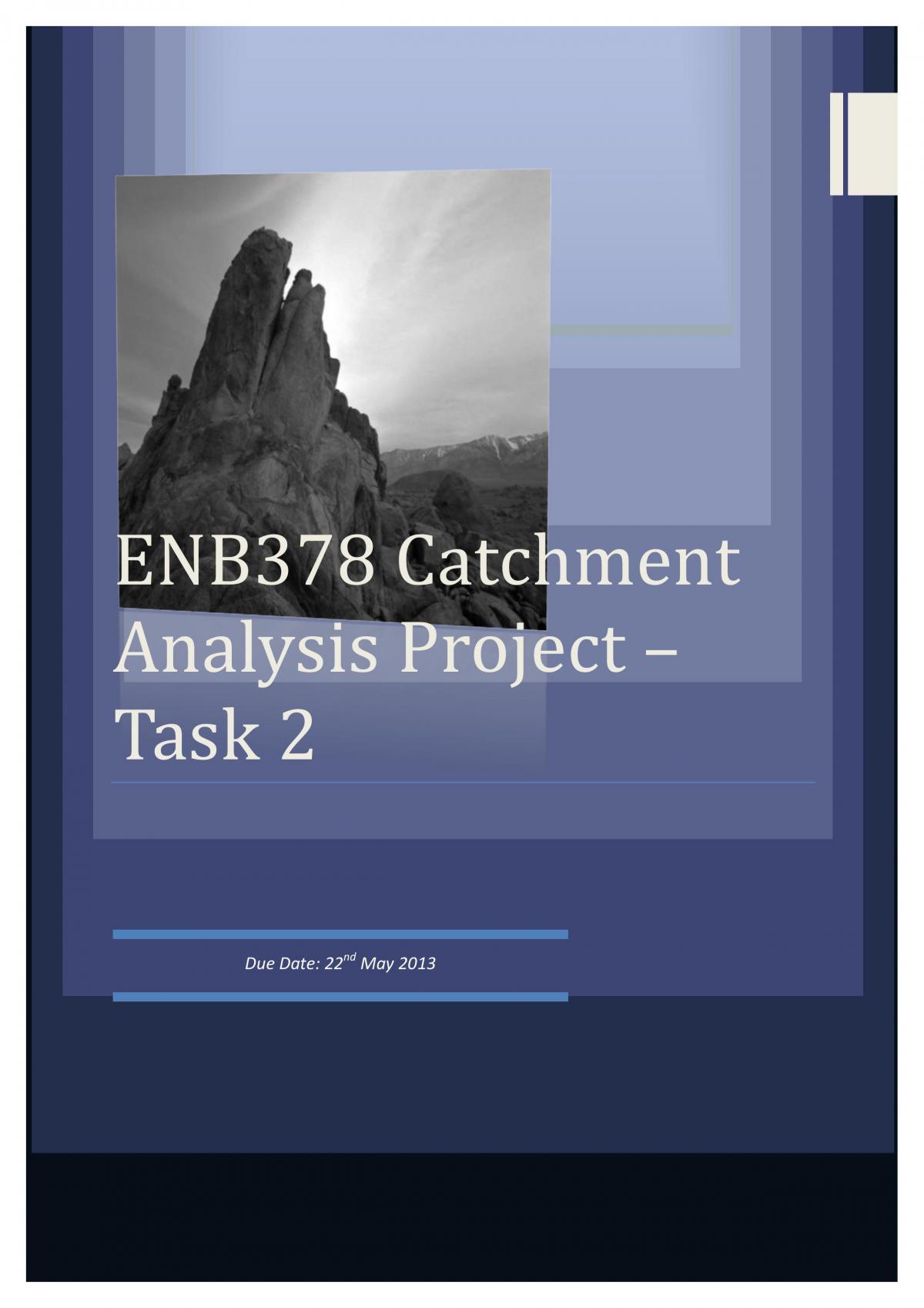 Catchment Analysis Project - Page 1