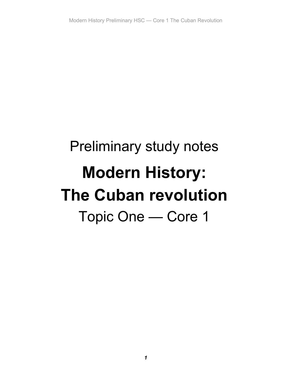 Cuban Revolution Notes - Page 1