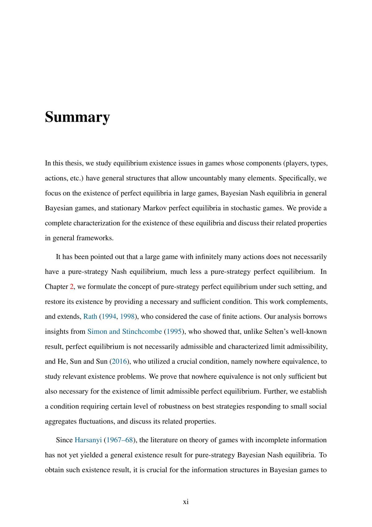 Equilibrium Existence Issues in Games - Page 1