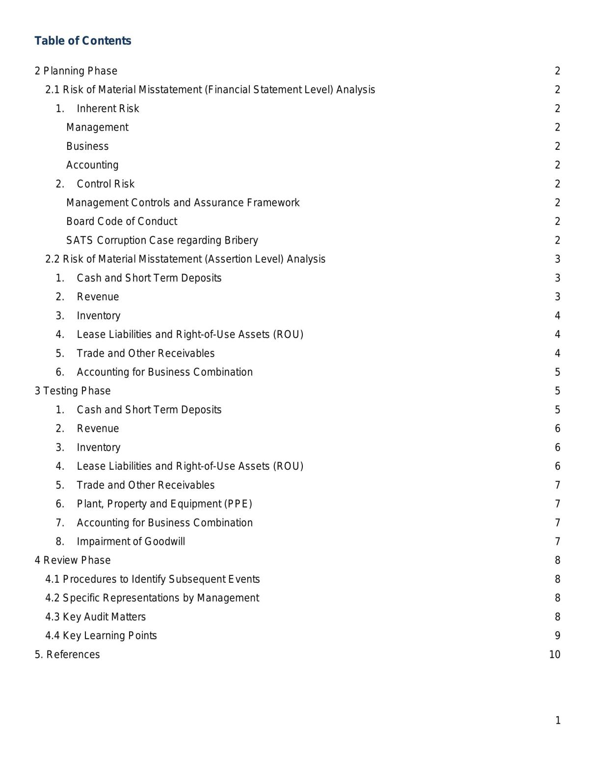 ACC3701 Project Report  - Page 1