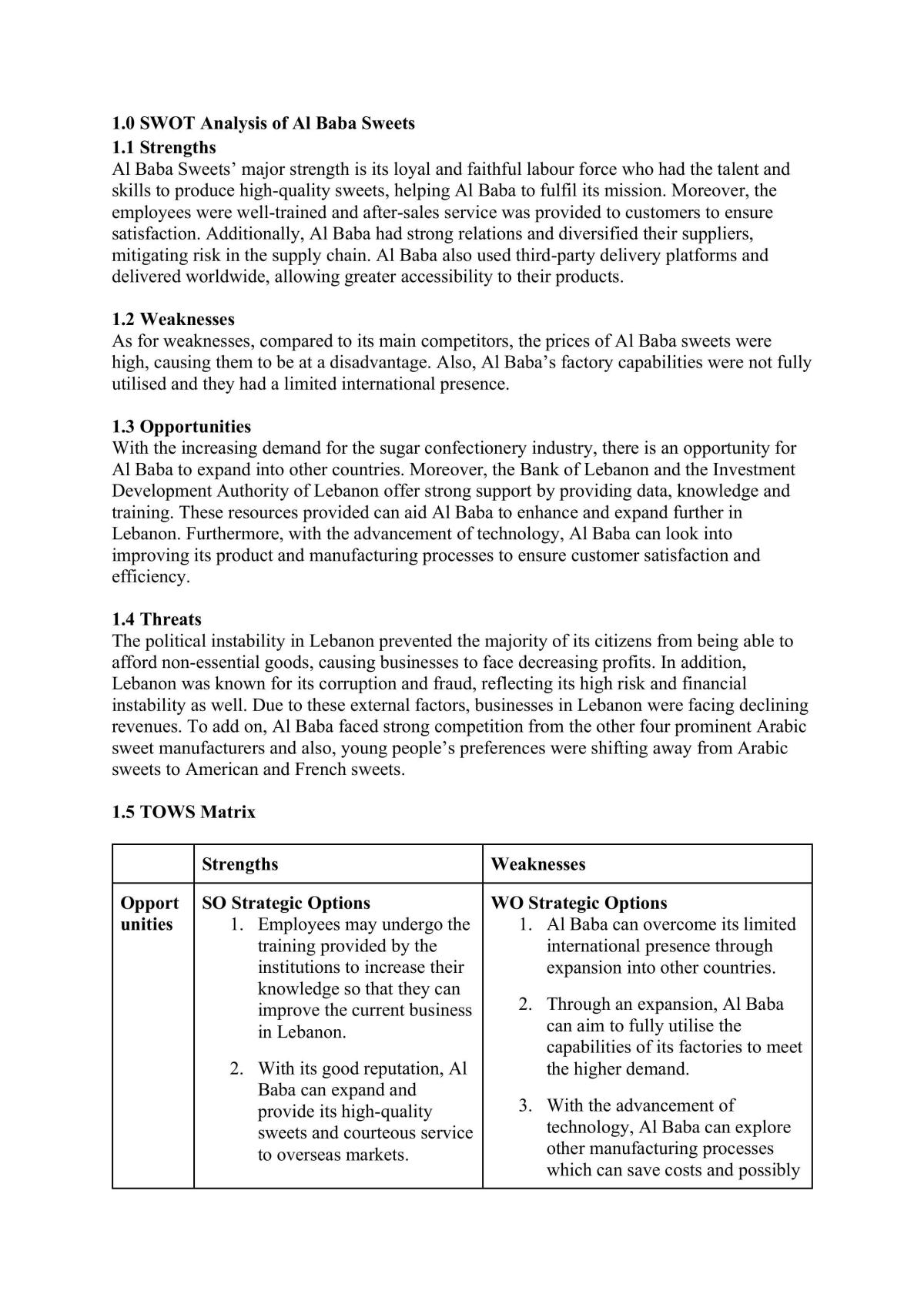 Al Baba Sweets Individual Assignment - Page 1