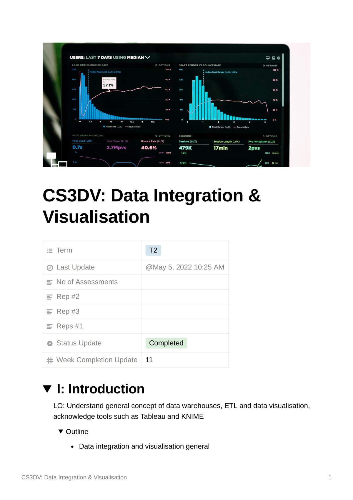 Revision Notes for CS3DV - Page 1