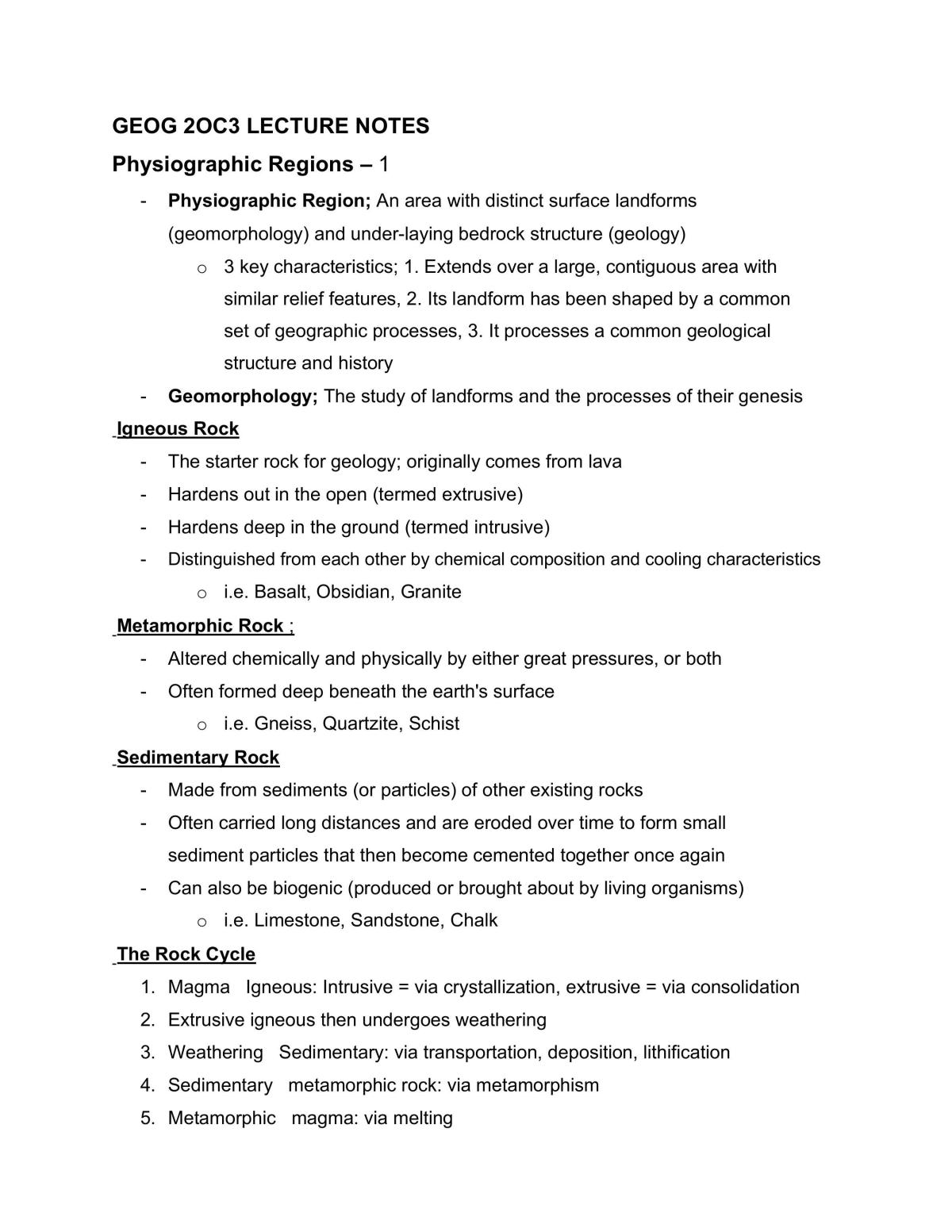 Complete Study Notes - GEOG 20C3 - Page 1