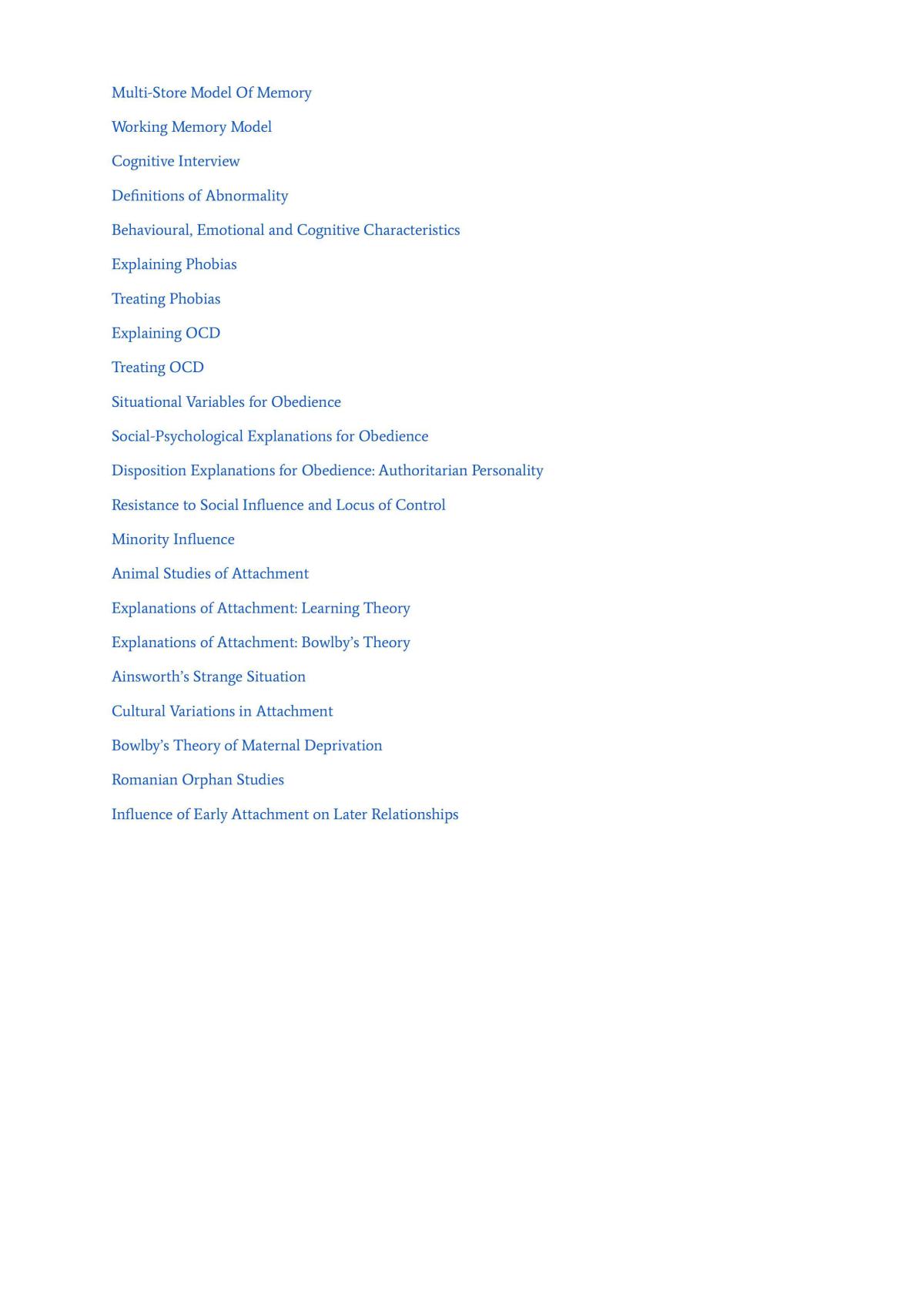 Entire Paper 1 Psychology Study Notes - Page 1