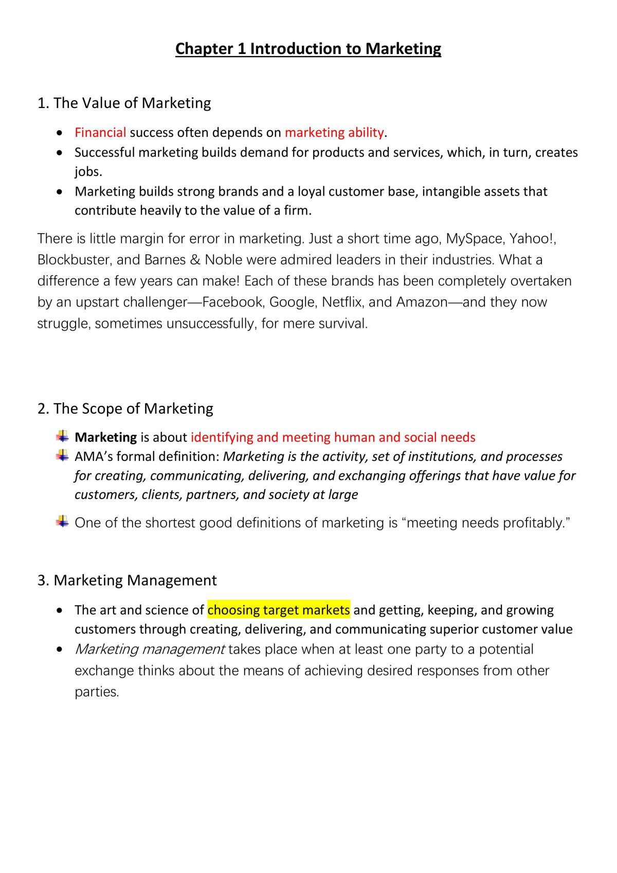 Marketing Principle notes - Page 1