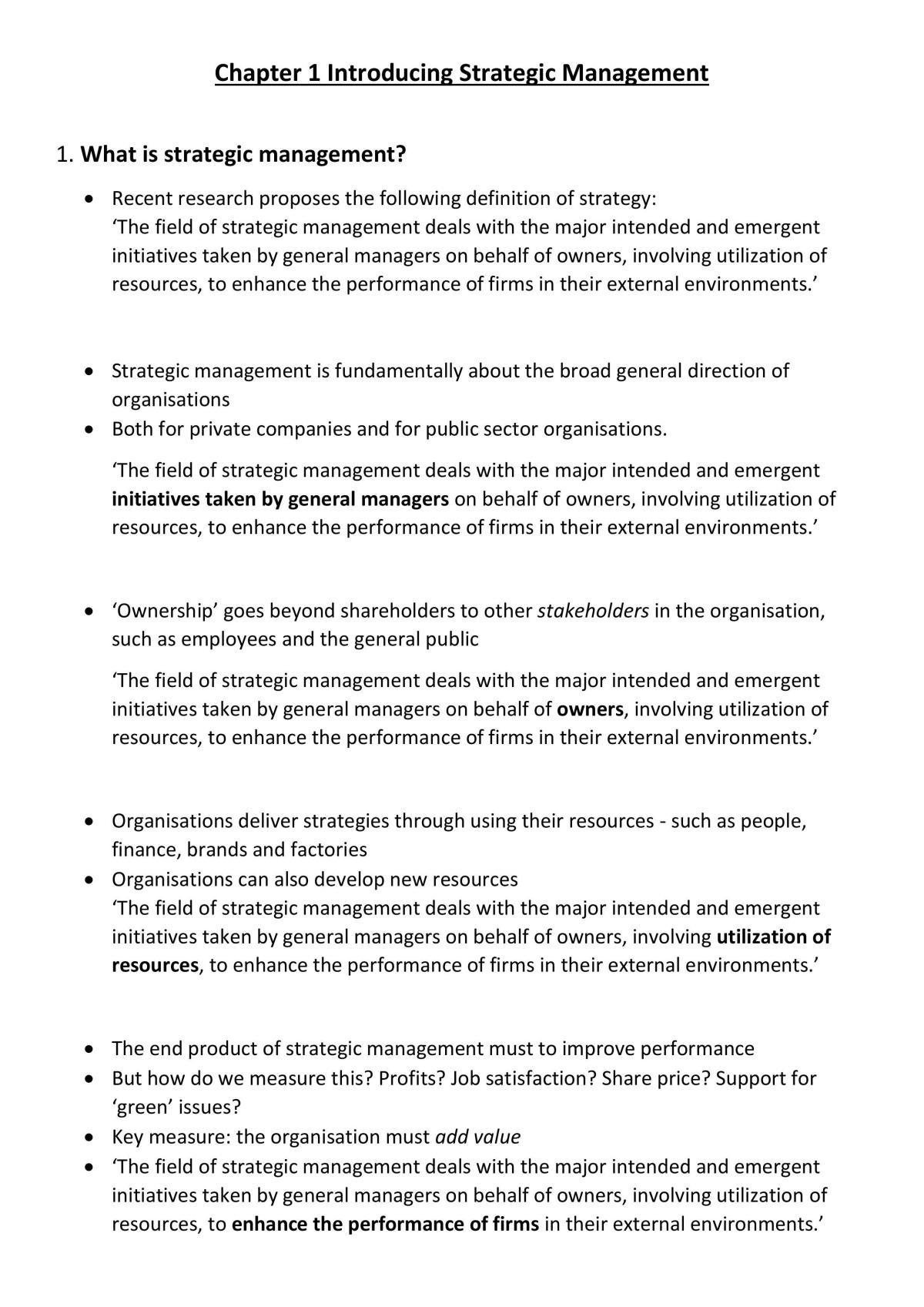 §Strategic management notes - Page 1