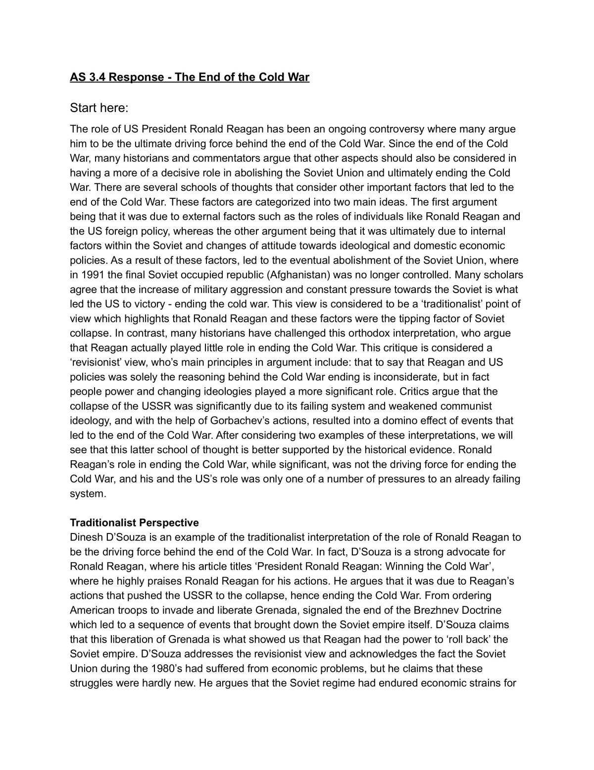 History 3.4 Perspectives (E) End of Cold War - Page 1