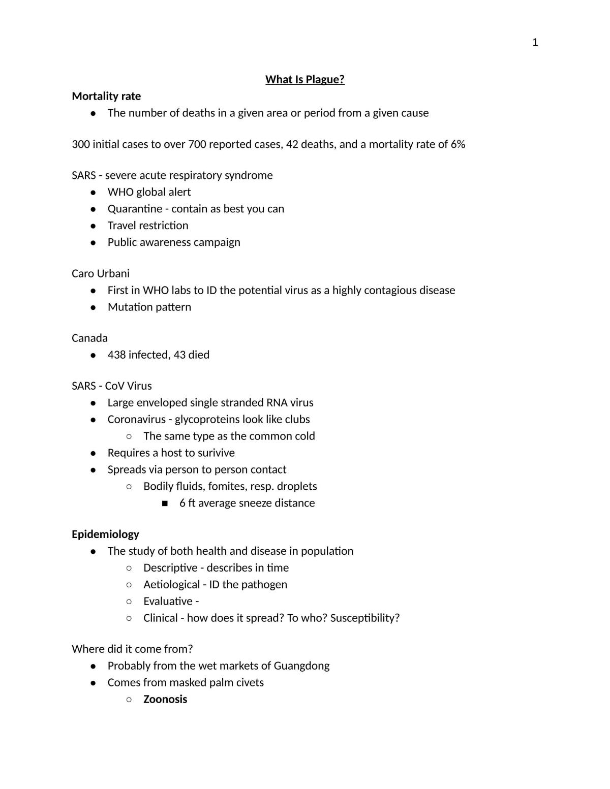 Complete Study Notes - Plagues and People - Page 1