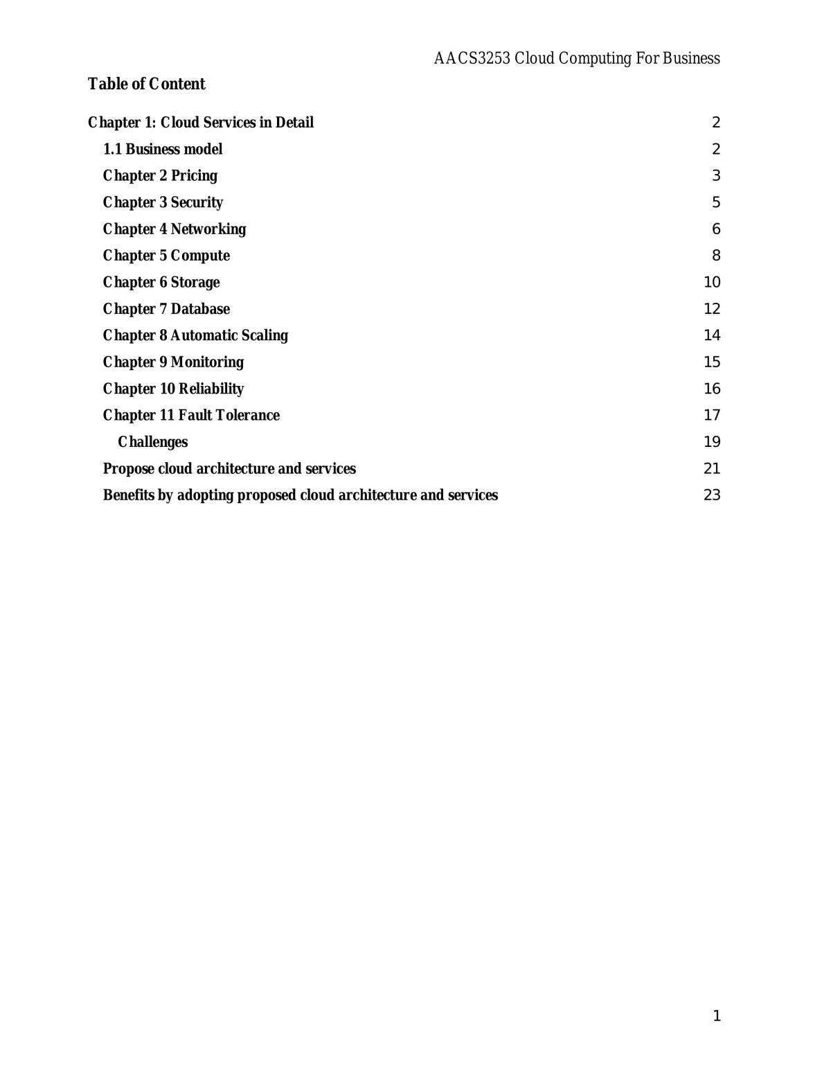 AACS3253 Cloud Computing for Business Notes - Page 1