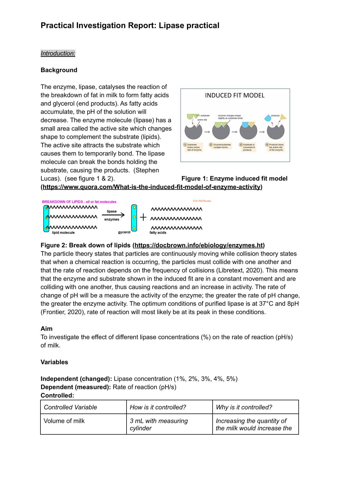 Lipase Practical Report  - Page 1