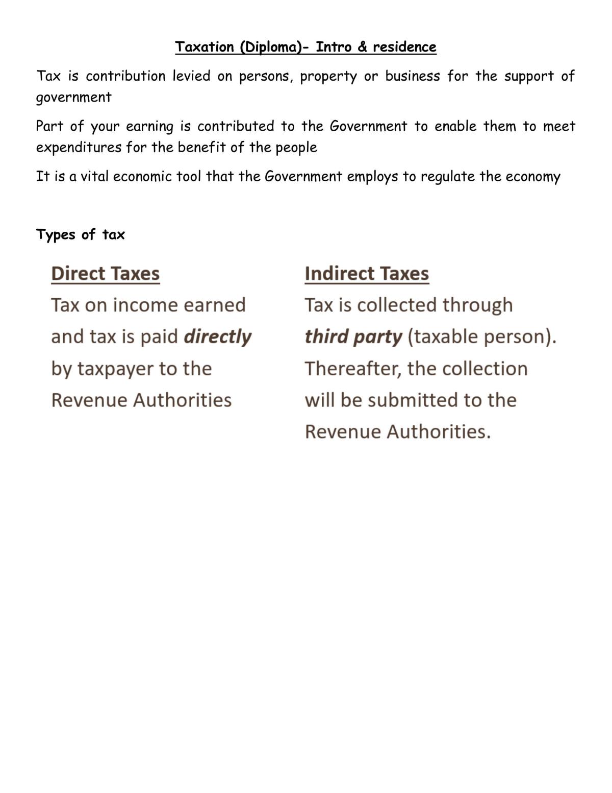 Self Study Notes for Taxation - Page 1