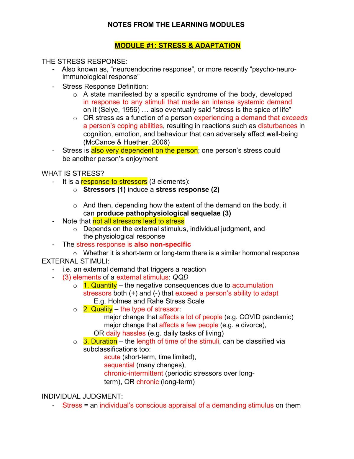 Complete Study Notes - Pathophysiology  - Page 1