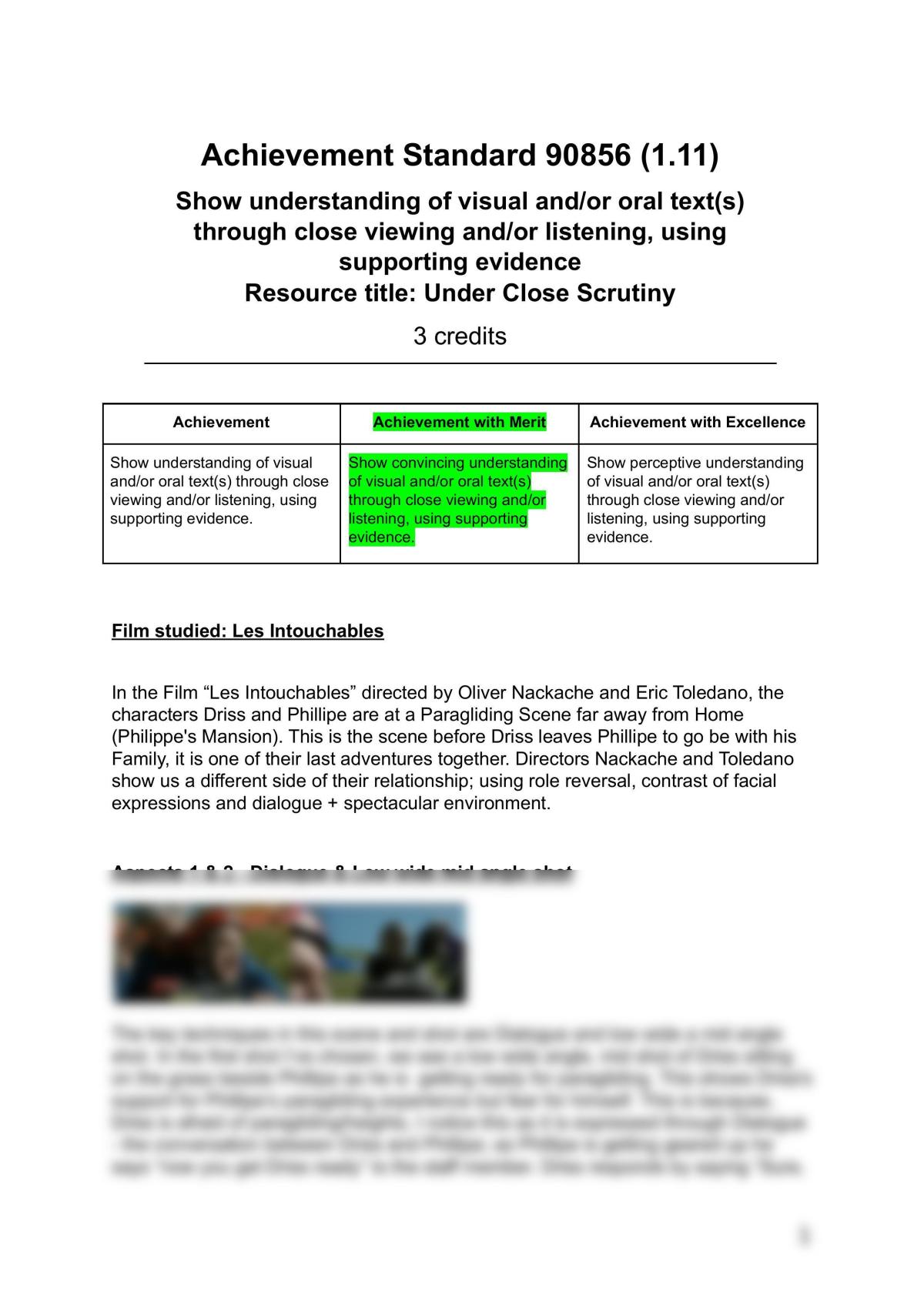 AS90856 Close Viewing Essay - Page 1