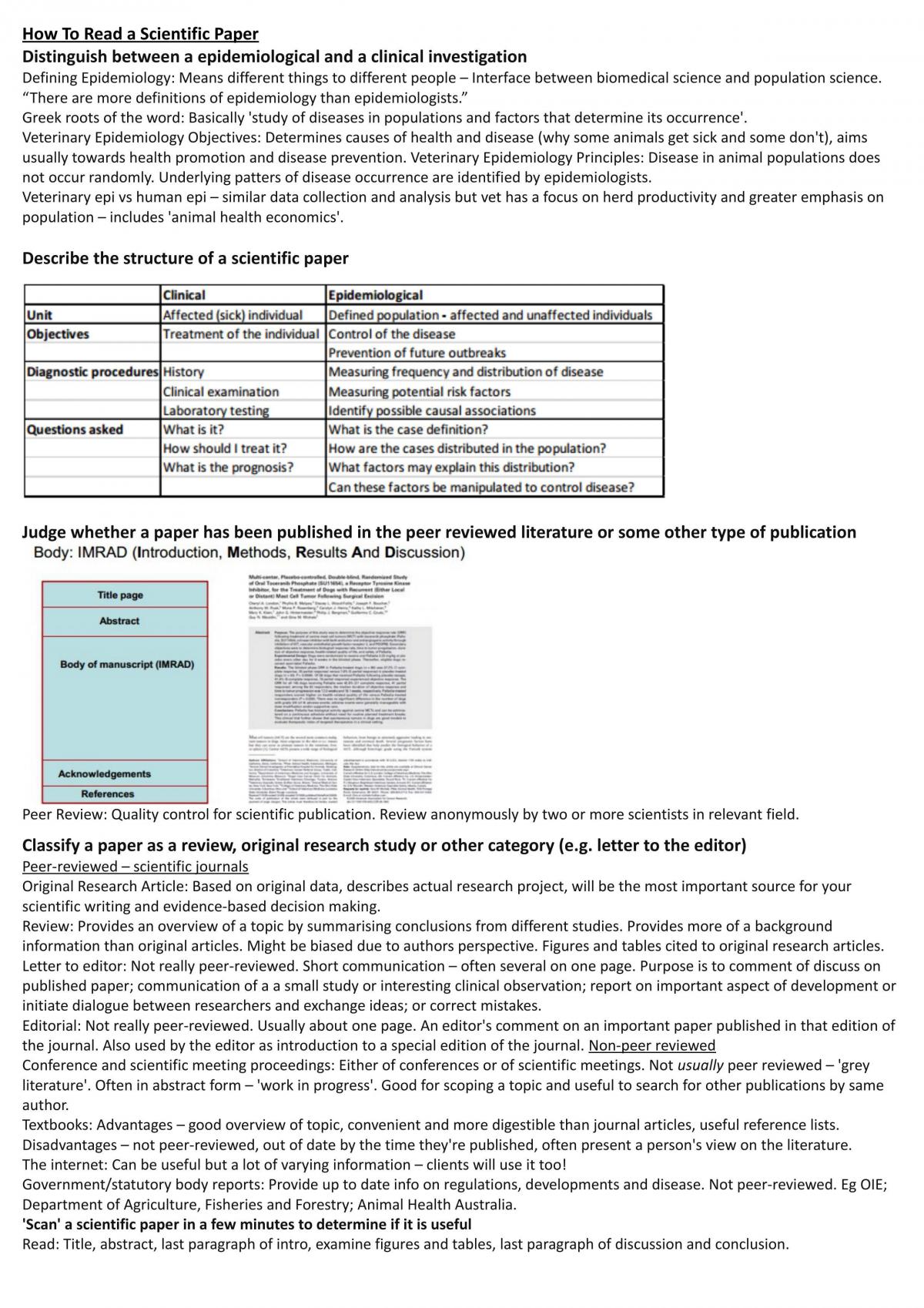 Complete course notes for first year vet subject VETS1018 - Page 1